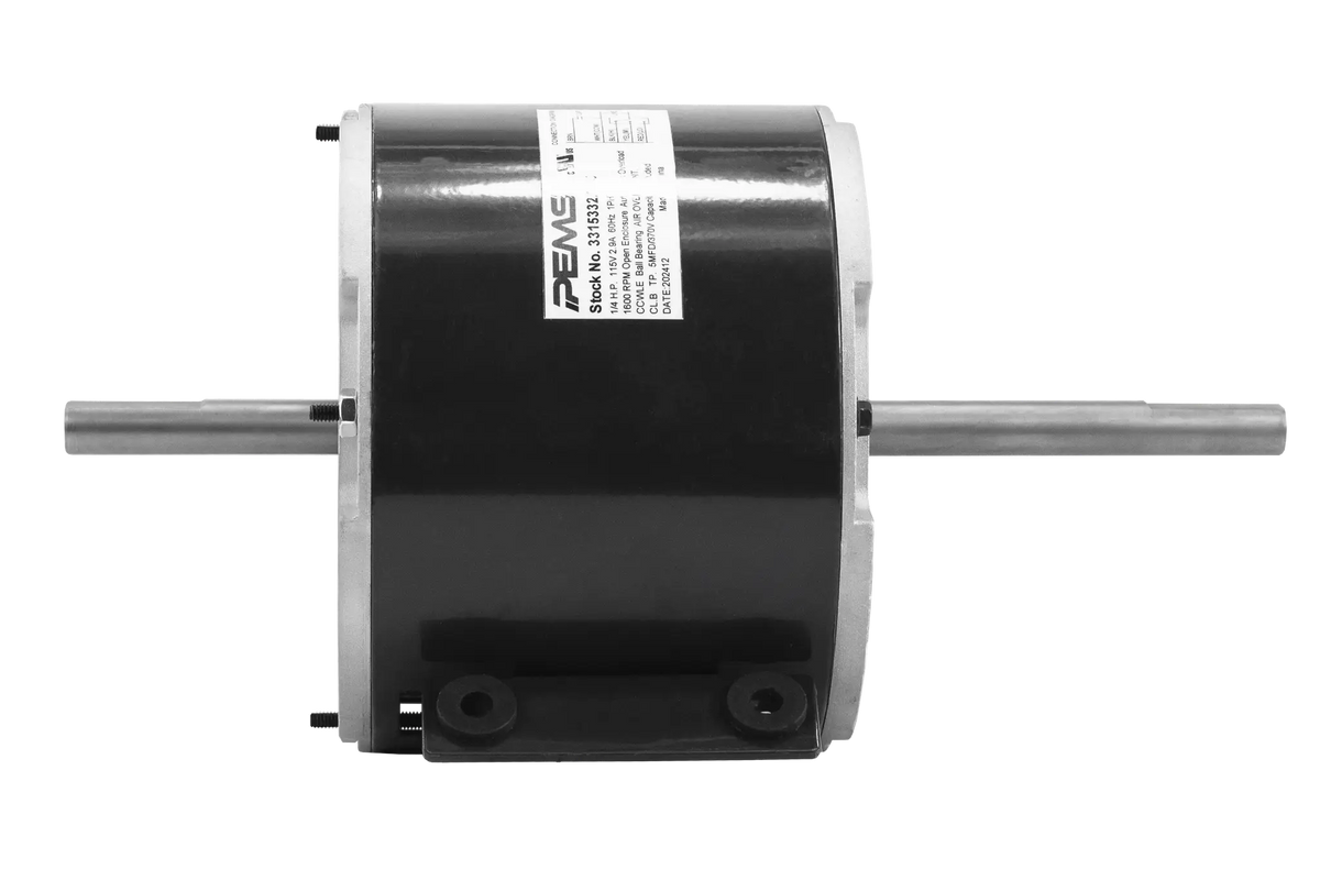 3315332-005 - 1/4 HP | 1600 RPM | 115 V | 1 Ph | 48 Frame | TEAO | Dual Shaft | PSC | HVACR OEM Replacement.005.005 | Cat 3315332 | Model 3315332