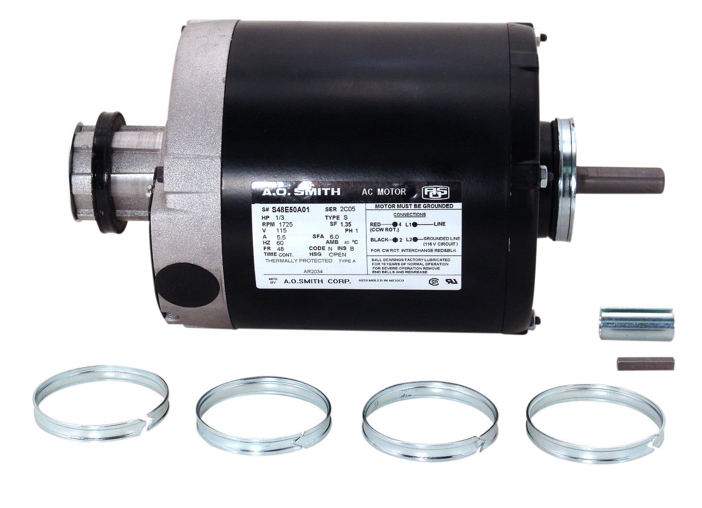 ar2054 - 1/2 HP | 1725 RPM | 115 V | 1 Ph | 48 Frame | ODP | Reversible | Split Phase | HVACR Fan and Blower | Cat AR2054