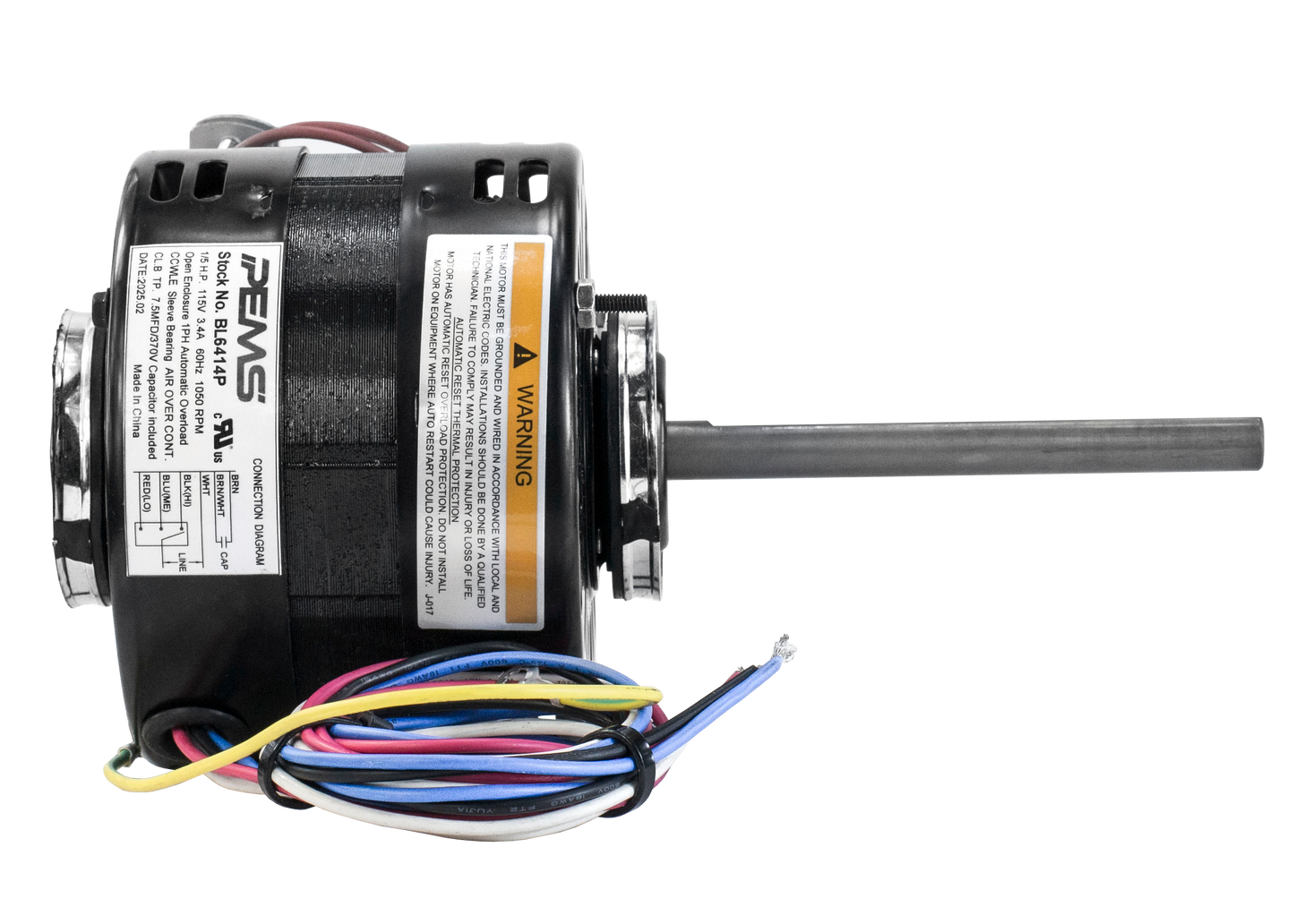 bl6414p - 1/5 HP | 1050 RPM | 115 V | 1 Ph | 42 Frame | OAO | CCWLE | PSC | HVACR Direct Drive Blower | Cat BL6414P | Model BL6414P