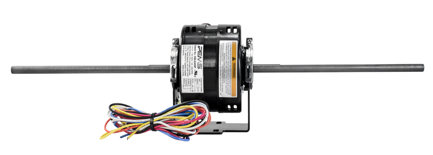 dbl6409p - 1/10 HP | 1050 RPM | 115 V | 1 Ph | 42 Frame | OAO | Dual Shaft | PSC | HVACR Fan Coil/Air Conditioner | Cat DBL6409P | Model DBL6409P