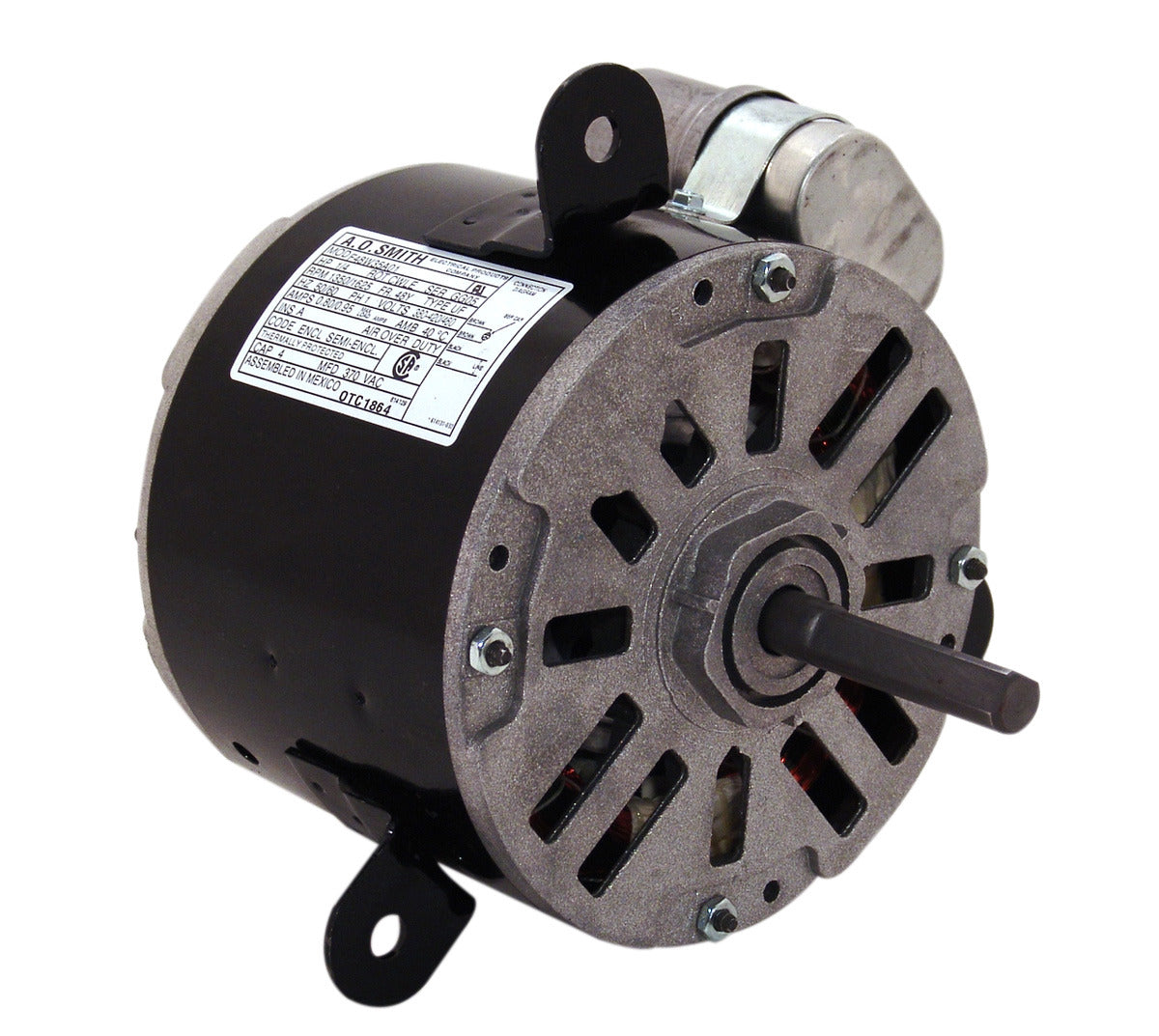 otc1862 - 1/4 HP | 1350 RPM | 230 V | 1 Ph | 48Y Frame | Semi Enclosed | Dual Shaft | PSC | HVACR OEM Replacement | Cat OTC1862