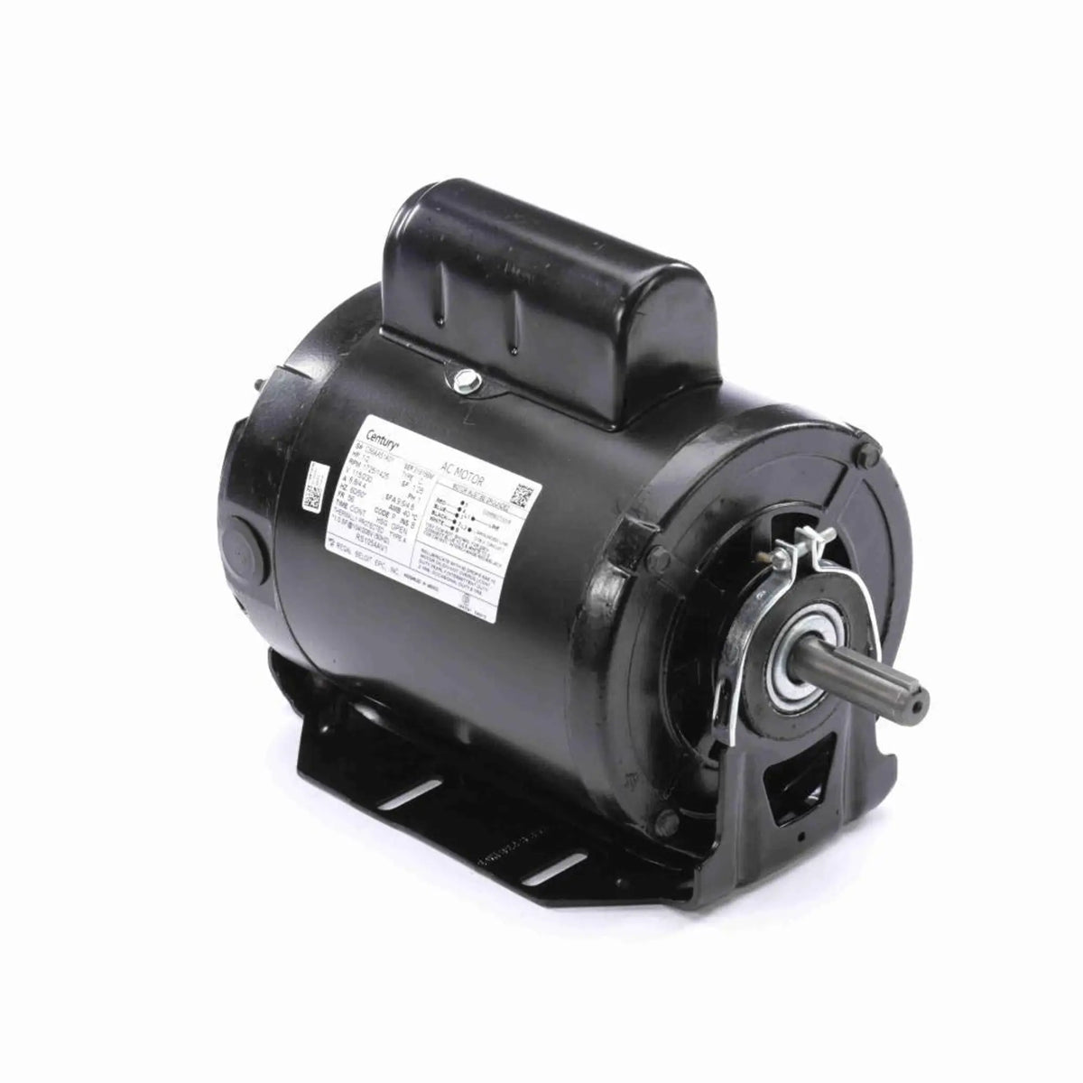 RS1054AV1 Century Fan & Blower Motor, 1/2 HP, 1725/1425 RPM, 115/230 V, Single Phase, 56 Frame, Open