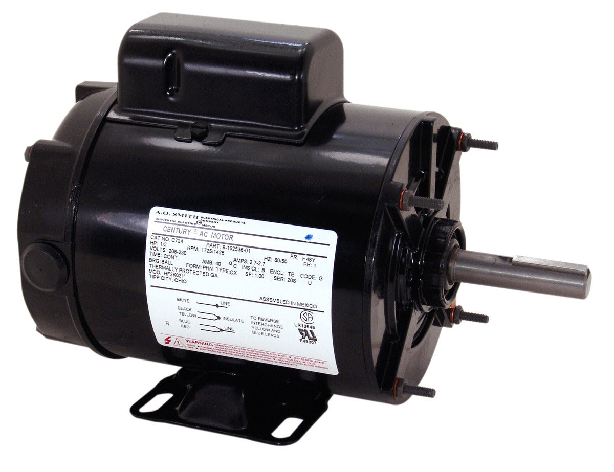 C724A Century Definite Purpose Motor 0.5 HP 1725 RPM 48Y Frame