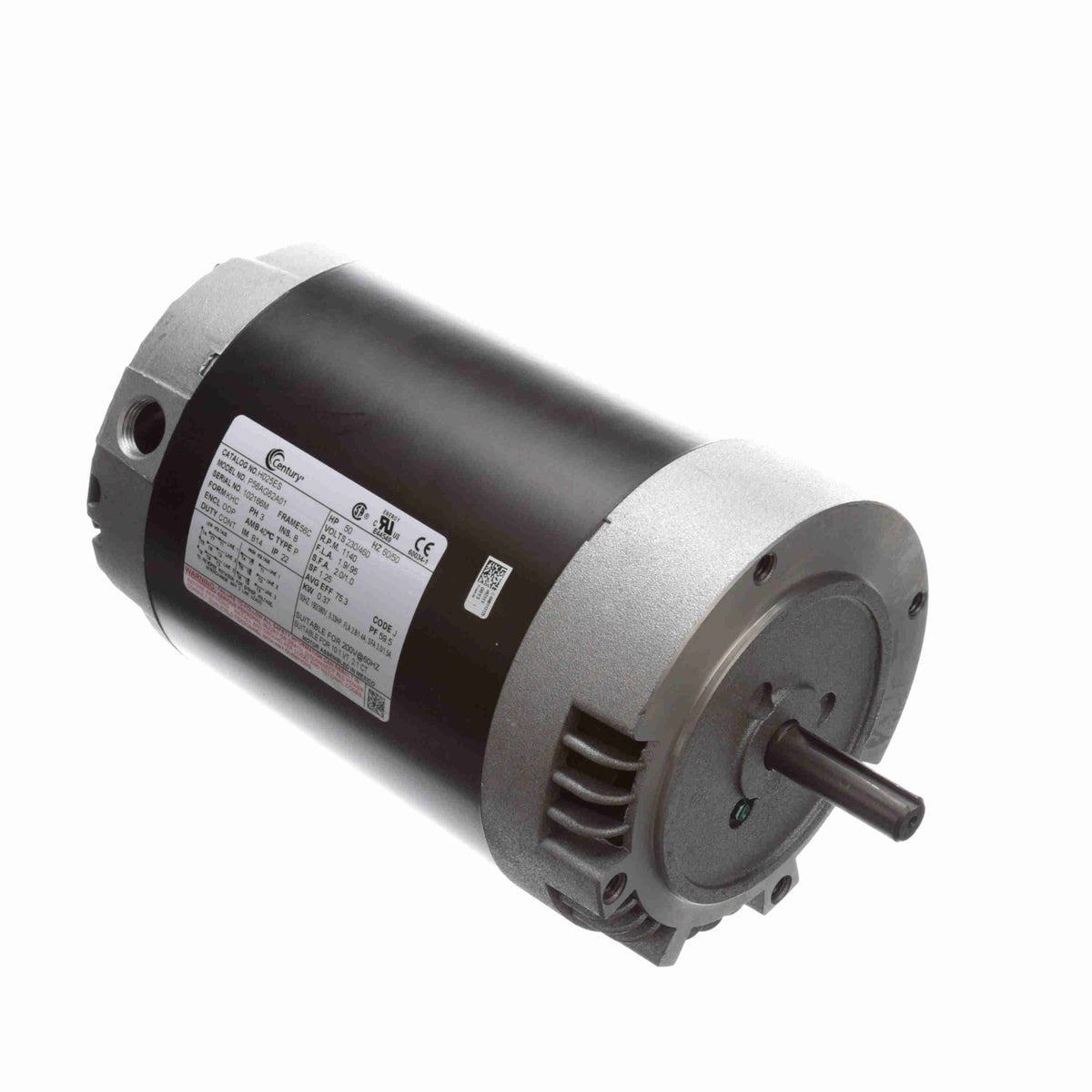 H025ES Century General Purpose Motor 0.5 HP 1140 RPM 56C Frame