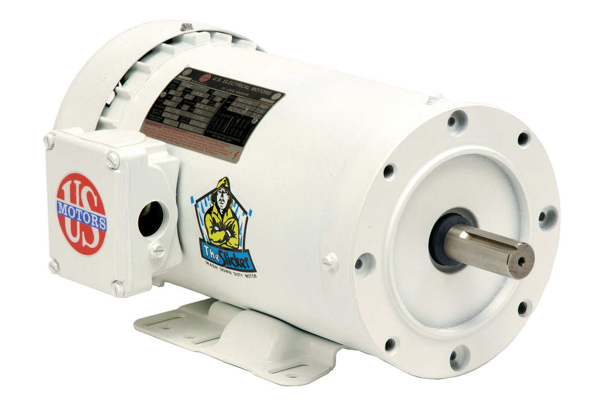 WD32C1JHC US Motors / Nidec White Epoxy Washdown Motor - 1 1/2 HP - 3450 RPM - 115/208-230 V - TENV