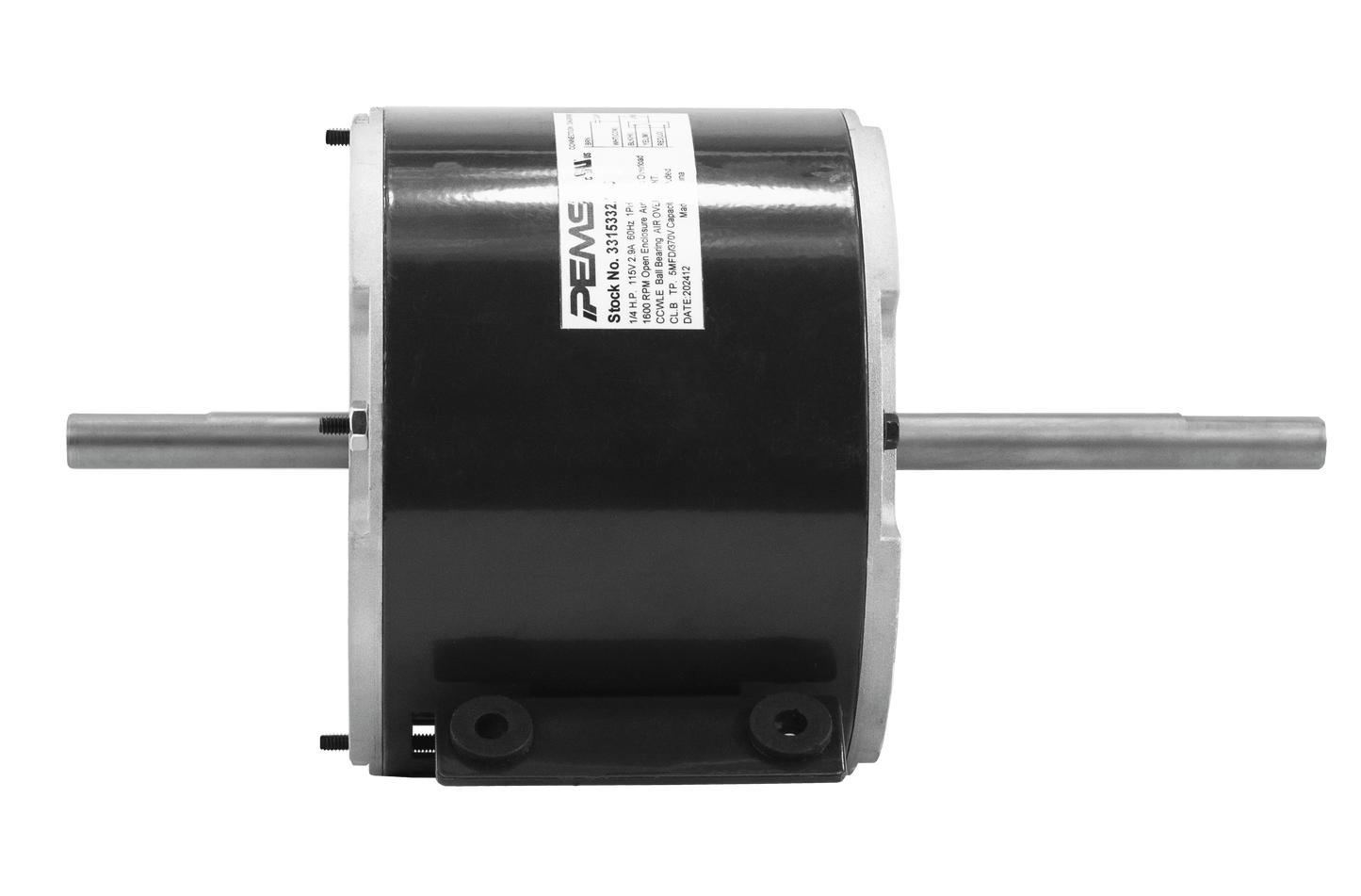 3315332-005 - 1/4 HP | 1600 RPM | 115 V | 1 Ph | 48 Frame | TEAO | Dual Shaft | PSC | HVACR OEM Replacement.005.005 | Cat 3315332 | Model 3315332