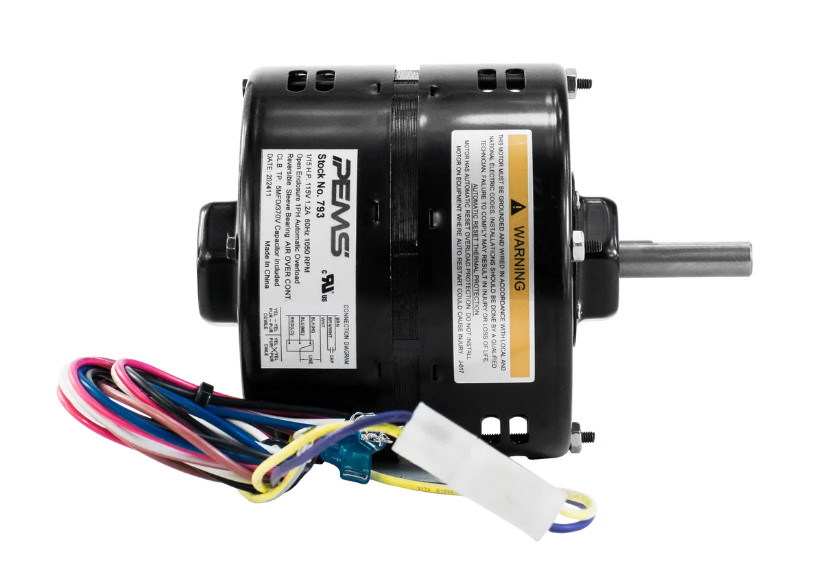 1/15 HP | 1050 RPM | 115 V | 1 Ph | 42 Frame | OAO | Reversible | Shaded Pole | HVACR OEM Replacement