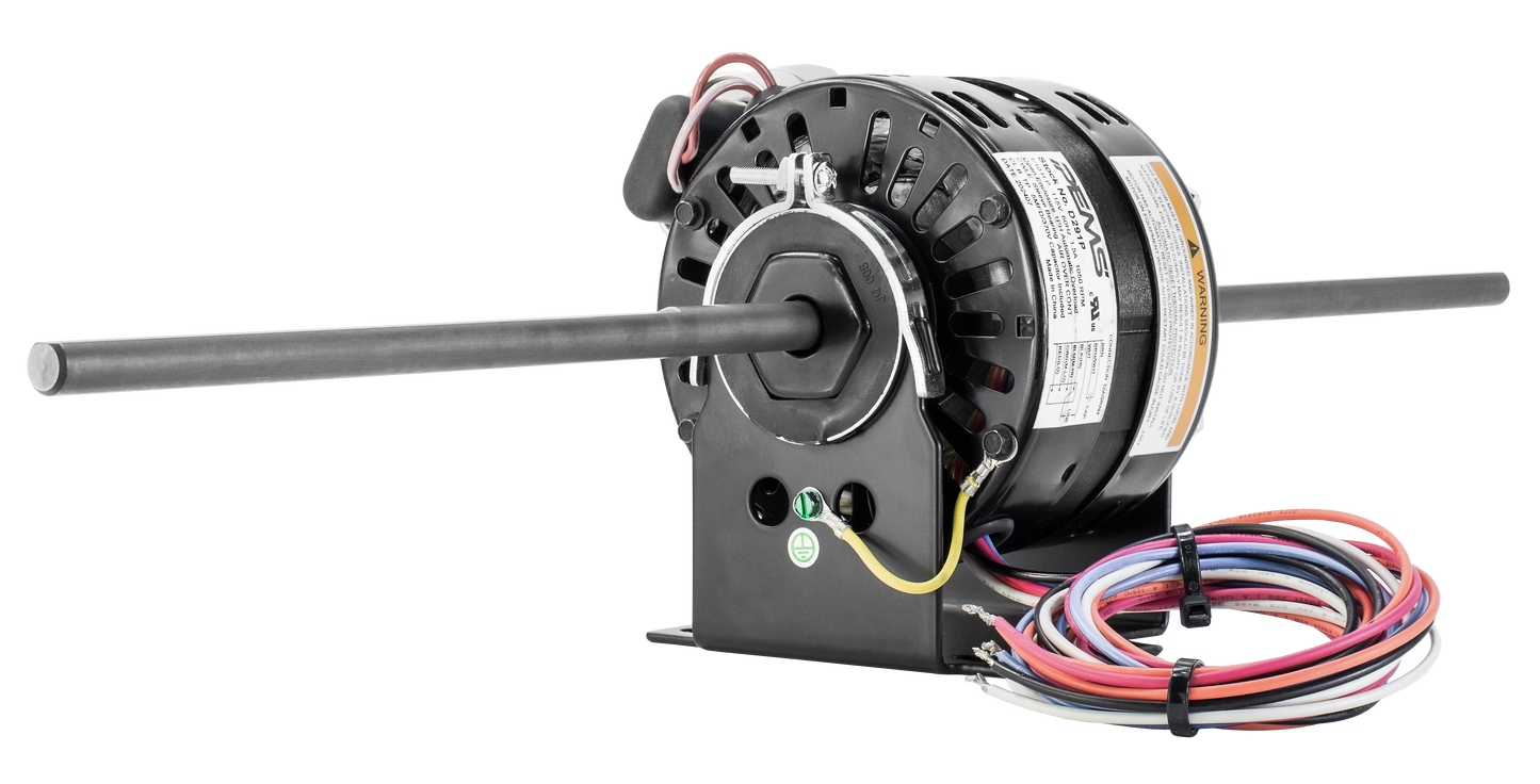 d291p - 1/10 HP | 1050 RPM | 115 V | 1 Ph | 42 Frame | OAO | Dual Shaft | PSC | HVACR Fan Coil/Air Conditioner | Cat D291P | Model D291P