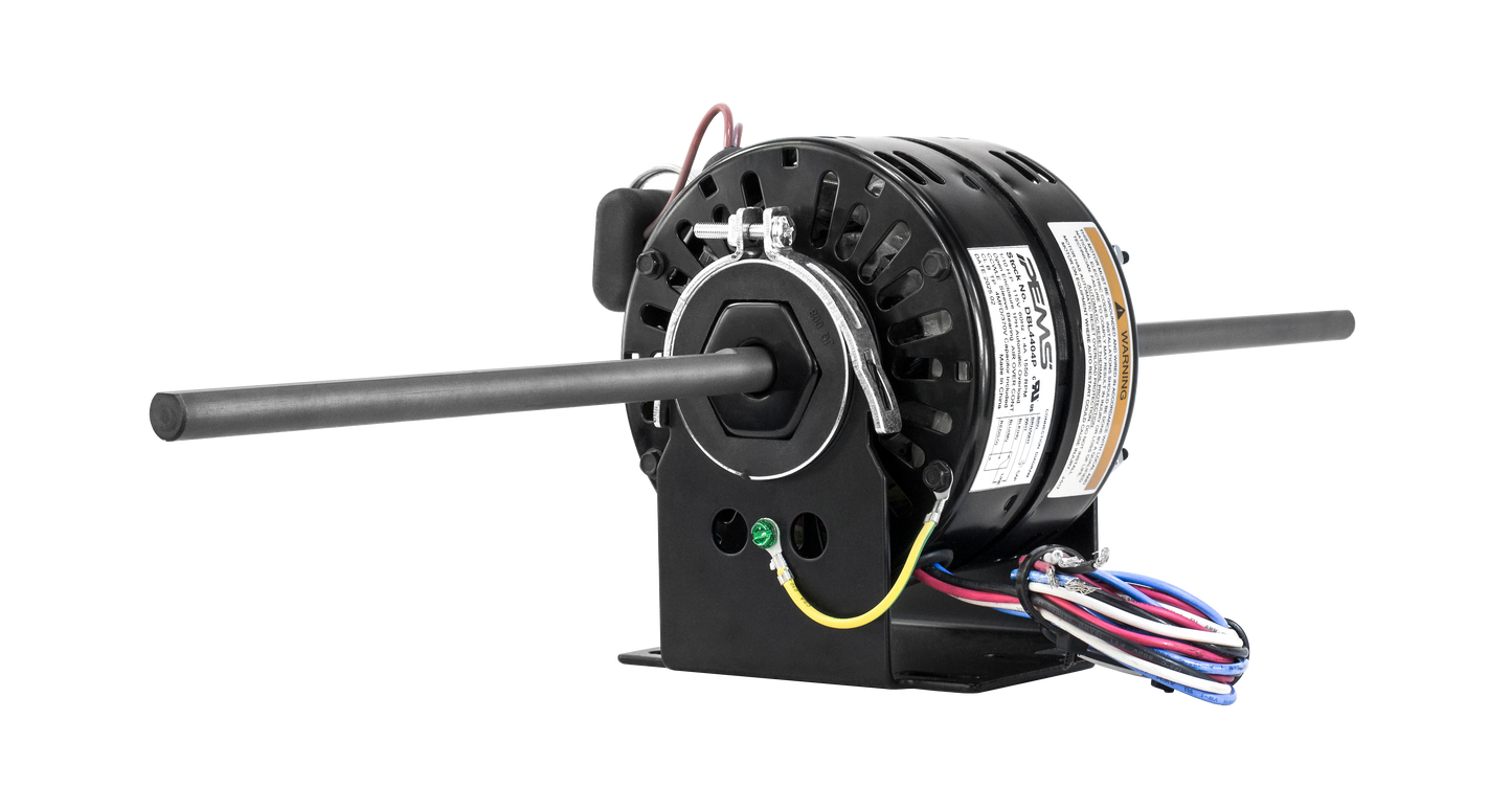 dbl4404p - 1/10 HP | 1550 RPM | 115 V | 1 Ph | 42 Frame | OAO | Dual Shaft | PSC | HVACR Fan Coil/Air Conditioner | Cat DBL4404P | Model DBL4404P