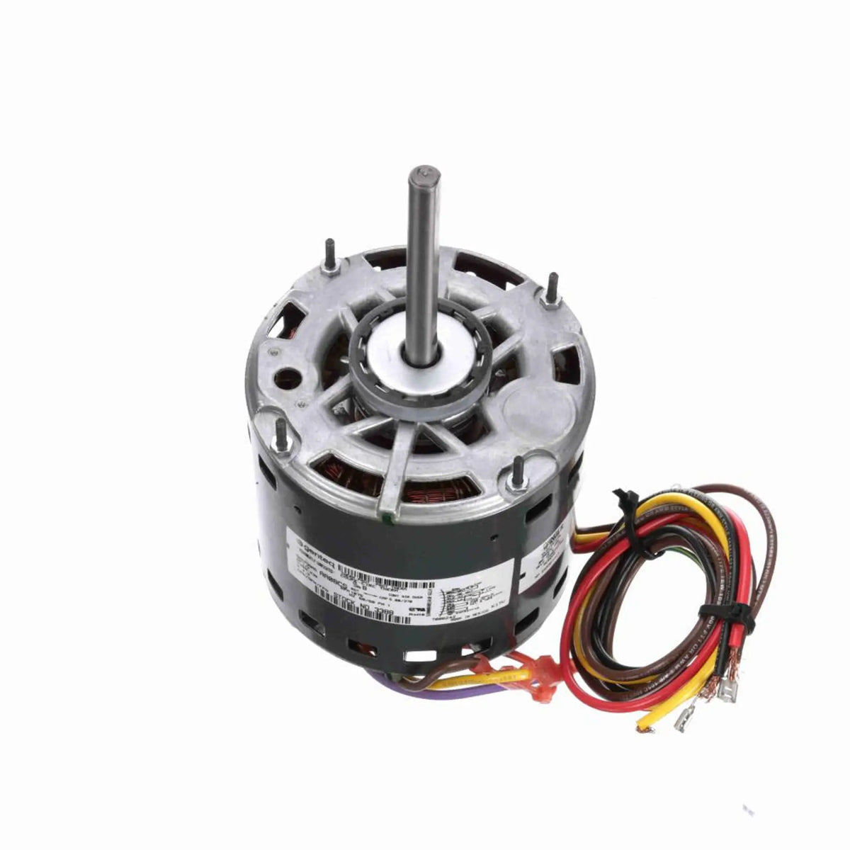 Genteq Fan and Blower Motor, 1/2 HP, 1 Ph, 60 Hz, 208-230 V, 1075 RPM, 2 Speed, 48 Frame, OAO - 3388