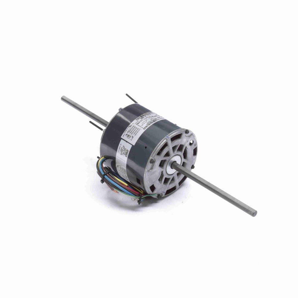 Genteq Fan and Blower Motor, 1/2 HP, 1 Ph, 60 Hz, 208-230 V, 1075 RPM, 3 Speed, 48 Frame, OAO - 3696