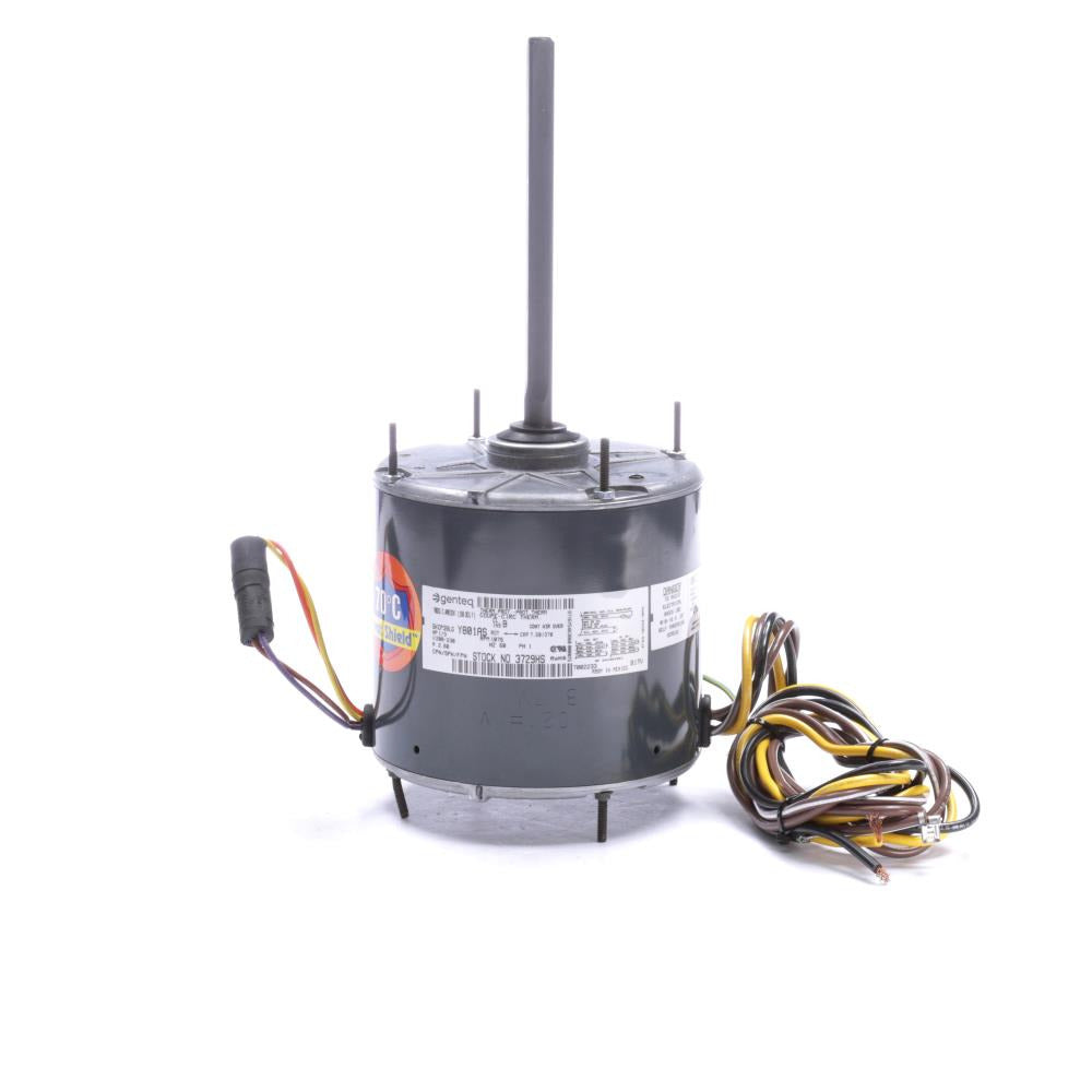 Genteq HEAT SHIELD® Condenser Fan Motor, 1/3 HP, 1 Ph, 60 Hz, 208-230 V, 1075 RPM, 1 Speed, 48 Frame, CLOSEDAO - 3729HS