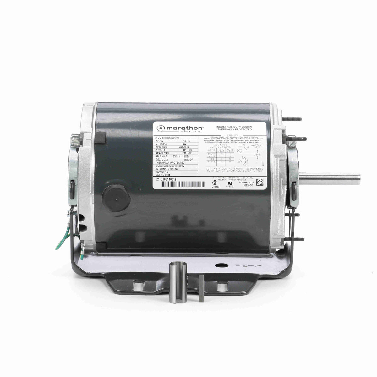 4684 Marathon HVACR Motor 0.5 HP 1725 RPM 56Z Frame