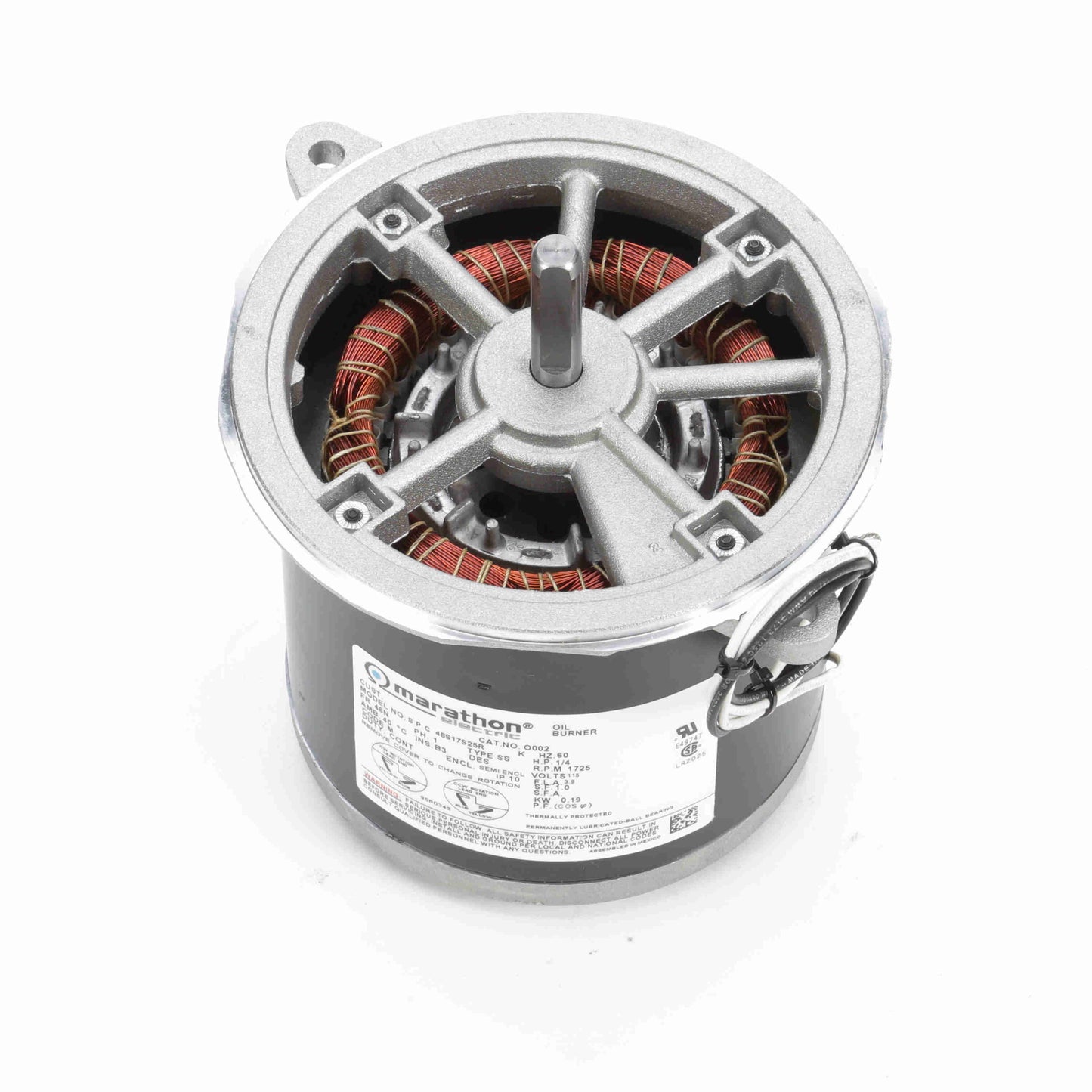 mo002 - 1/4 HP | 1725 RPM | 115 V | 1 Ph | 48N Frame | Semi Enclosed | Reversible | Split Phase | HVACR Oil Burner | Cat O002
