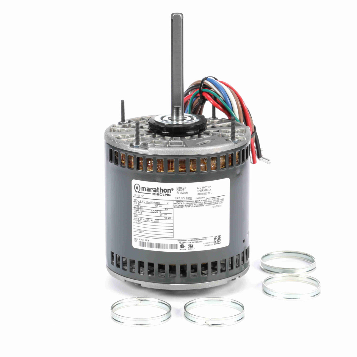 X010 Marathon Fan & Blower Motor - 3/4 HP - 208-230 V - Open Air Over