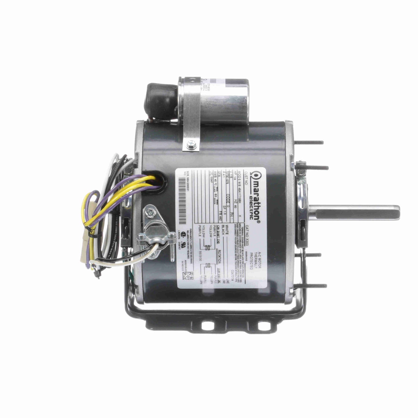 mx303 - 1/4 HP | 1075 RPM | 115 V | 1 Ph | 48Z Frame | TEAO | Reversible | PSC | HVACR Unit Heater | Cat X303