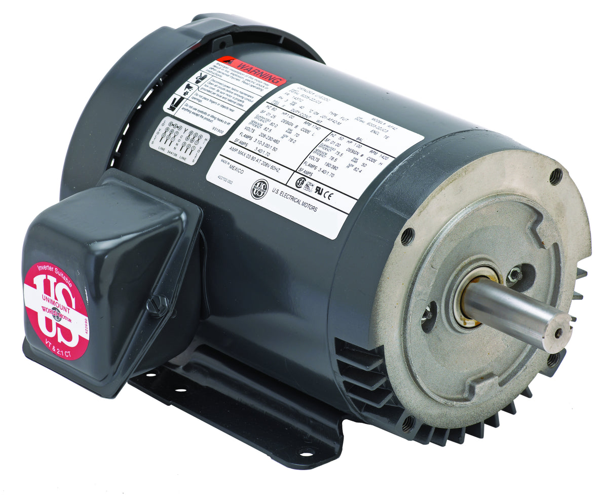 U32P2D US Motors / Nidec UNIMOUNT General Purpose Motor - 1 1/2 HP - 1760 RPM - 230/460 V - TEFC