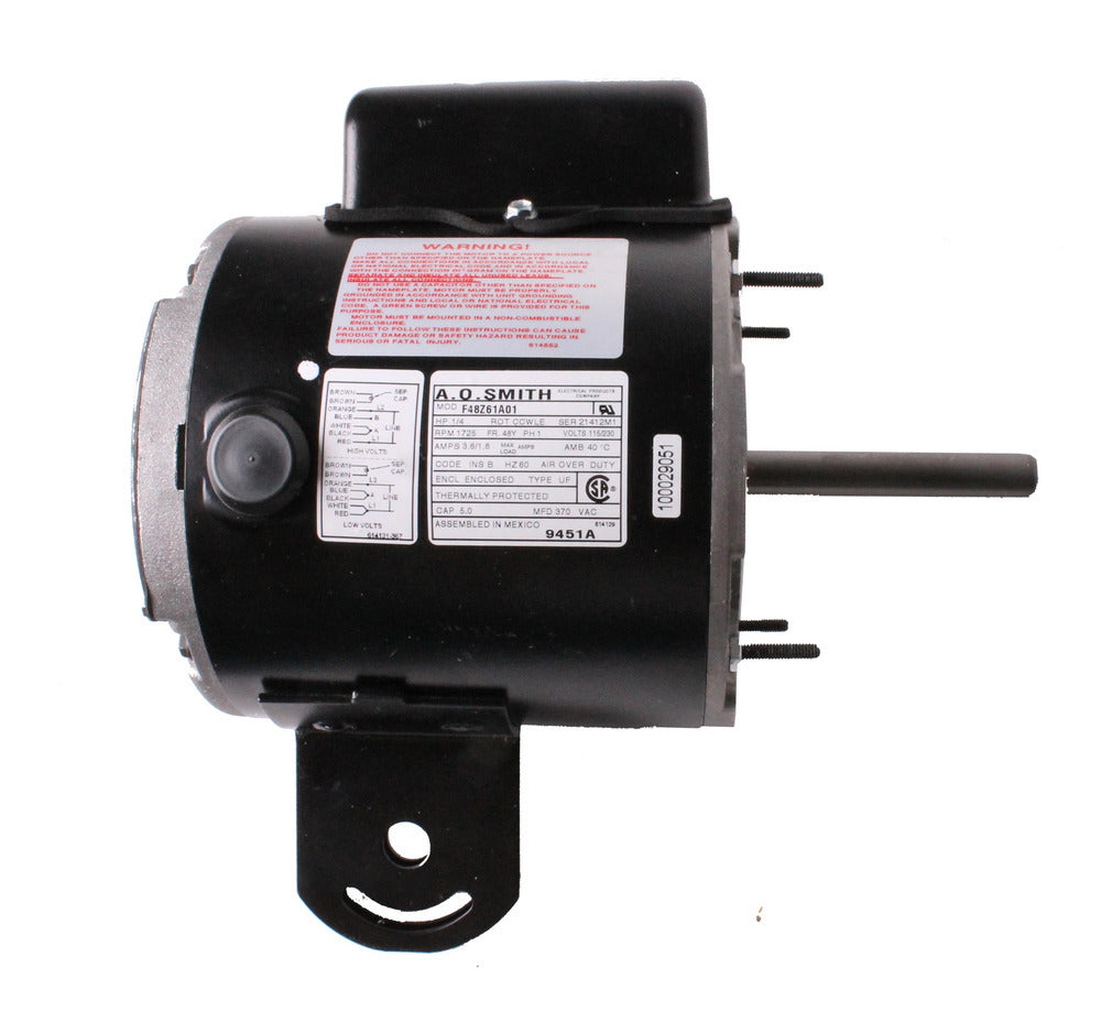 9451A Century HVACR Motor 0.25 HP 1725 RPM 48Y Frame