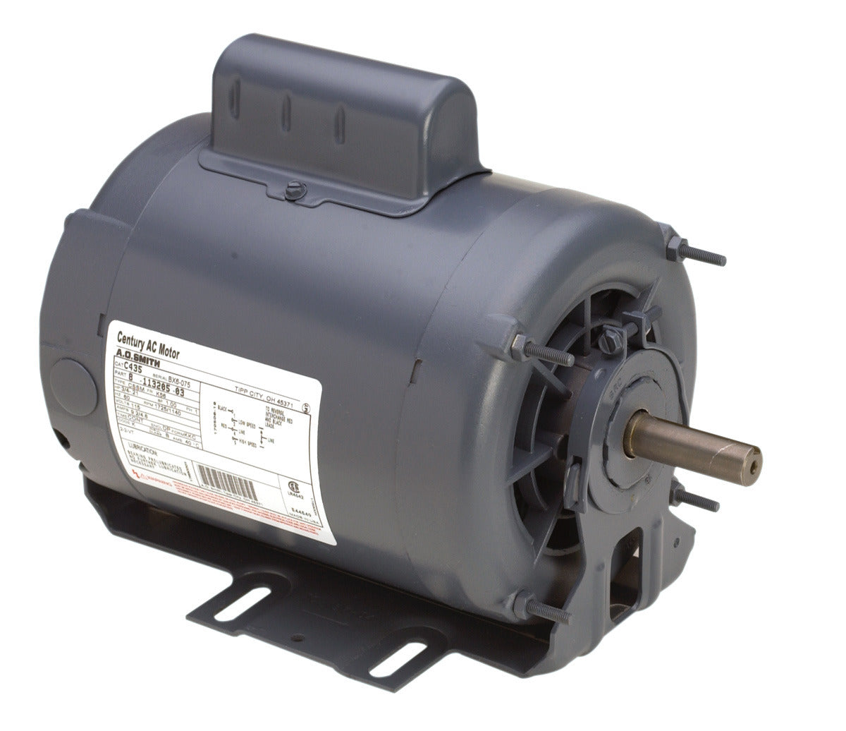 uc471 - 1 HP | 1725 RPM | 115 V | 1 Ph | 56 Frame | ODP | Reversible | Capacitor Start | HVACR Fan And Blower | Cat C471