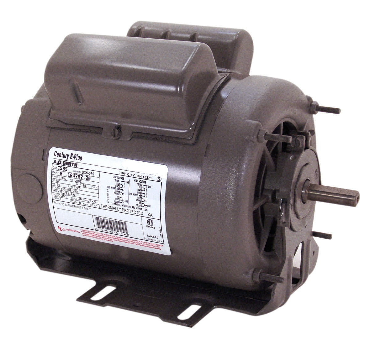C585 Century General Purpose Motor 0.5 HP 1725 RPM 56Z Frame