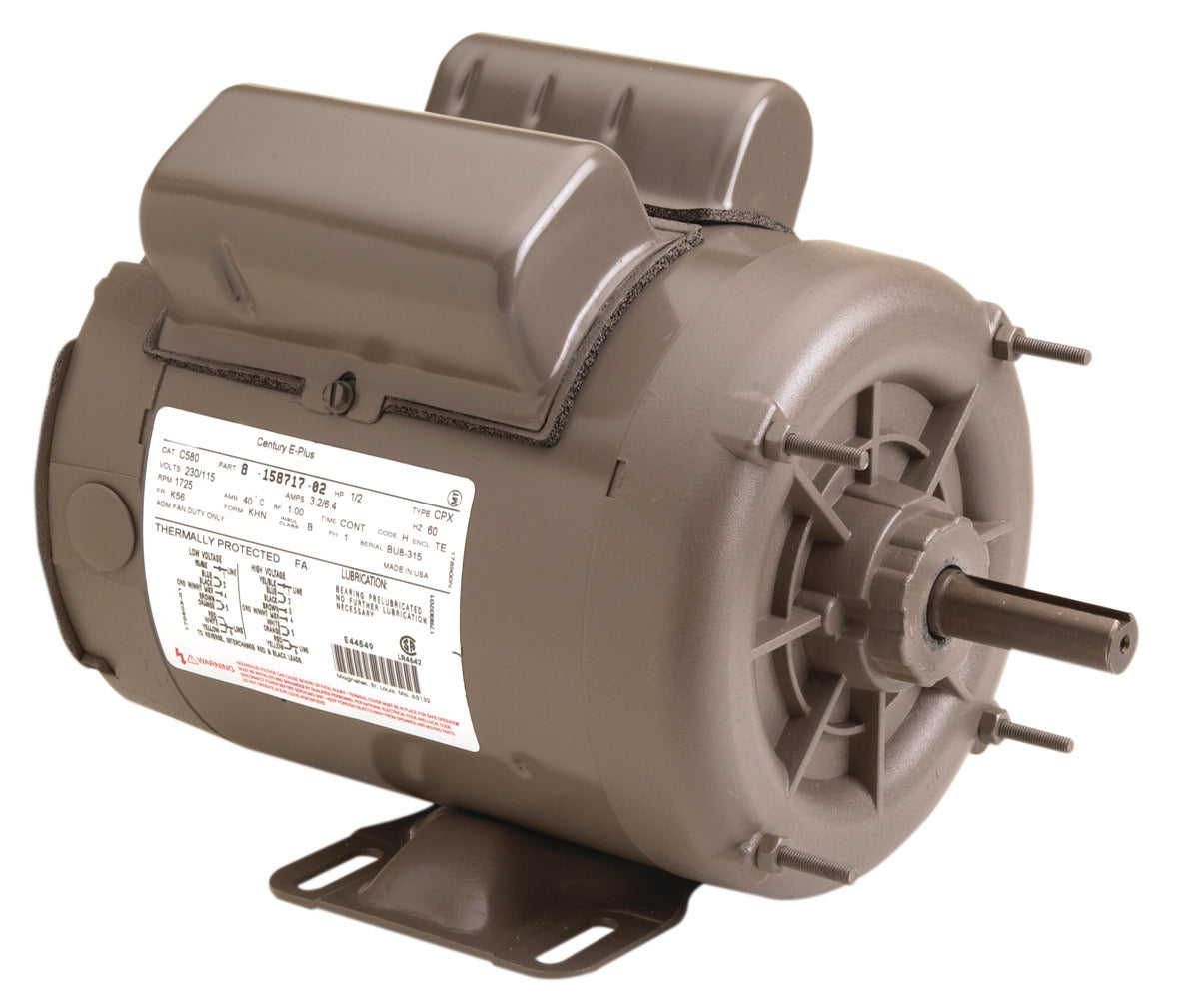 C782RB Century Farm Duty Motor 1 HP 56 Frame
