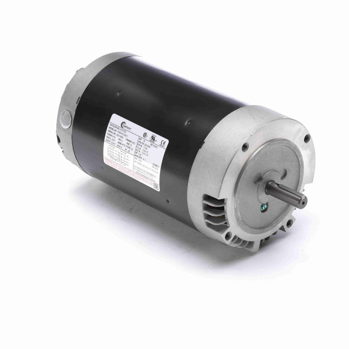 H027ES Century General Purpose Motor 0.75 HP 1140 RPM 56C Frame