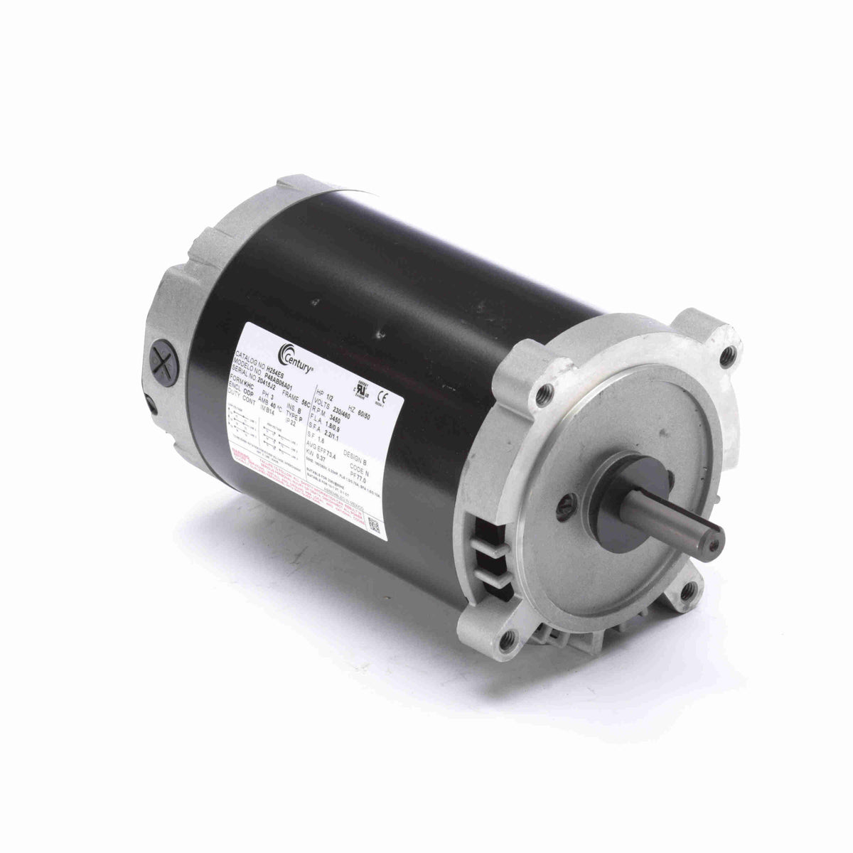 H254ES Century General Purpose Motor 0.5 HP 3450 RPM 56C Frame